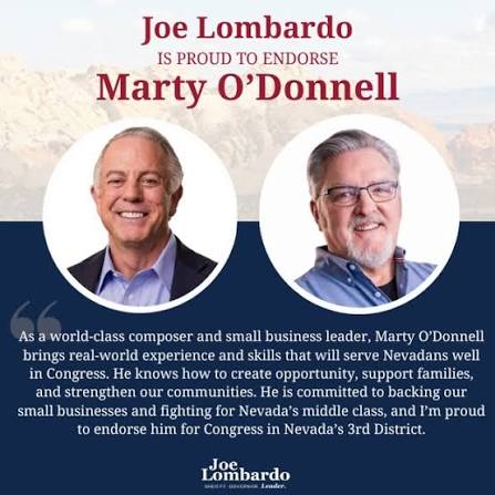 Governor Lombardo endorses Marty O’Donnell Nevada
